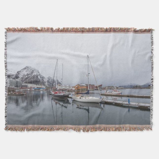 Svolvaer Lofoten Islands Throw Blanket (Front)