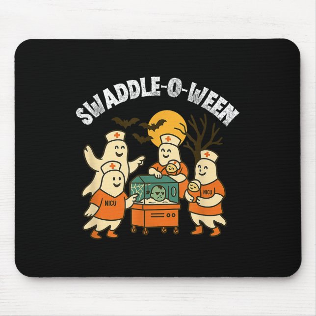 Swaddle-o-ween Nicu Nurse Halloween Neonatal Fall  Mouse Pad (Front)
