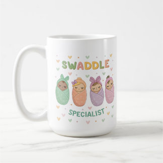 Swaddle Specialist Cute Baby Illustration Coffee Mug