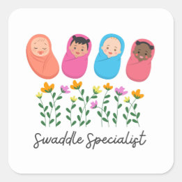 Swaddle Specialist NICU Nurse NeoNatal  Square Sticker