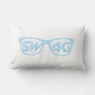 Swag 2 Sided Light Blue and White Pillow