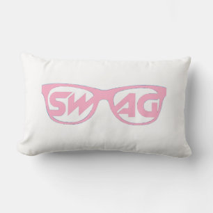 Swag 2 Sided Pink and White Pillow