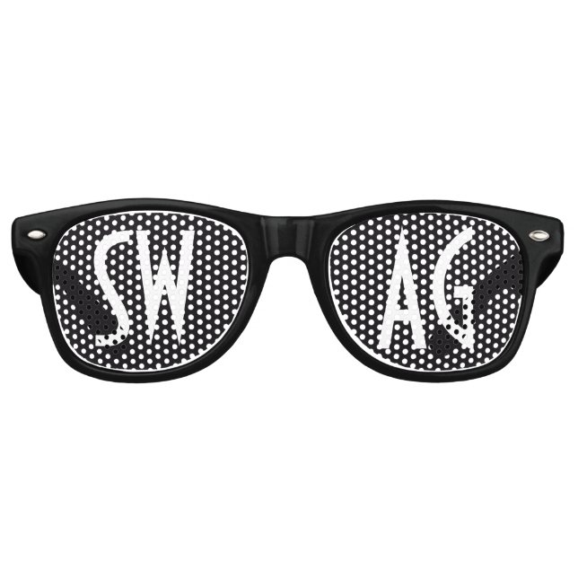 SWAG Black and White Party Retro Sunglasses (Front)