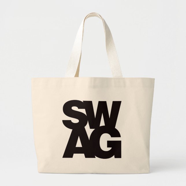 Swag - Black Large Tote Bag (Front)