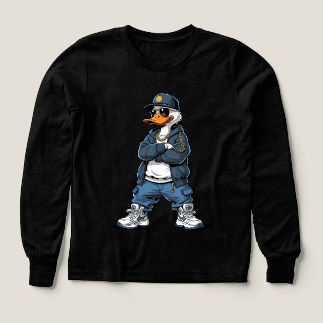 Swag Cartoon Duck with Gold Chains and Hoodie (Design Front)