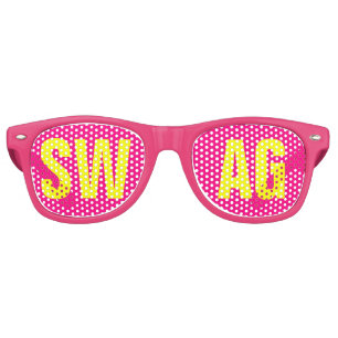 'SWAG' Neon Pink&Yellow Party Retro Sunglasses