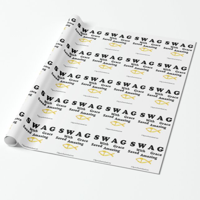 SWAG Saved With Amazing Grace Wrapping Paper (Unrolled)