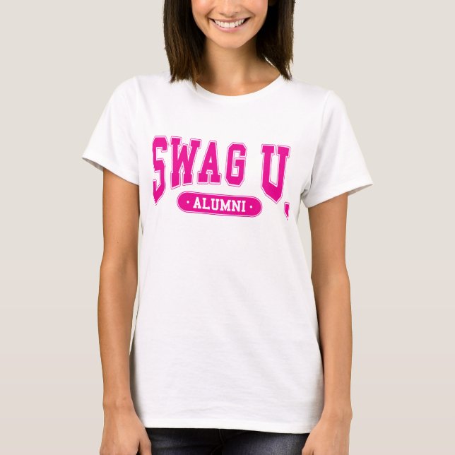 SWAG University Alumni Tee w/ Pink logo (Front)