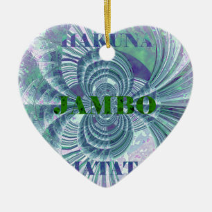 Swaga Jambo Hakuna Matata Kenya Giraffe Safari  Wo Ceramic Tree Decoration