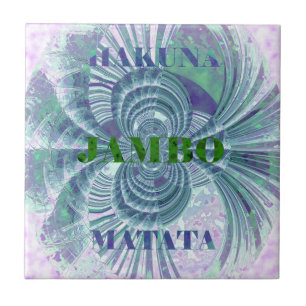Swaga Jambo Hakuna Matata Kenya Giraffe Safari  Wo Tile