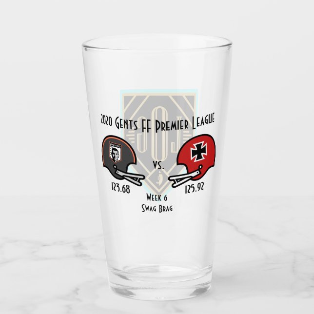 SwagBrag6 Der Rote v Lucky Pint Glass (Front)
