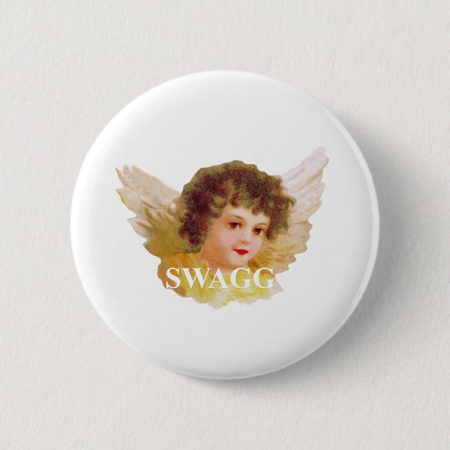 swagg angel cherub 6 cm round badge (Front)