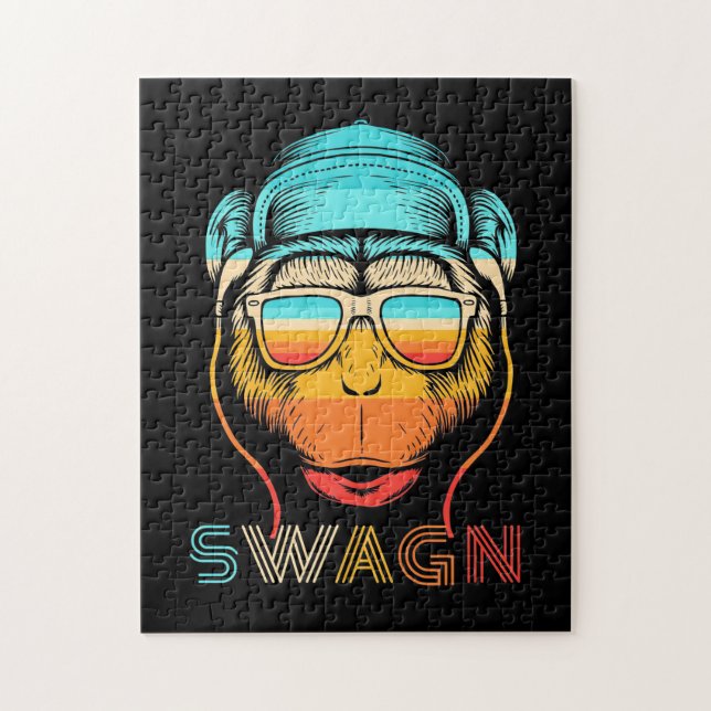 Swagn Retro Monkey Jigsaw Puzzle (Vertical)