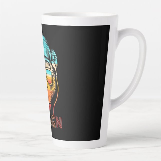 Swagn Retro Monkey Latte Mug (Right)