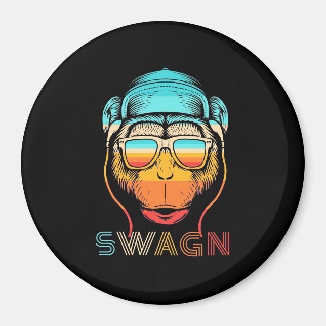 Swagn Retro Monkey Magnet (Front)