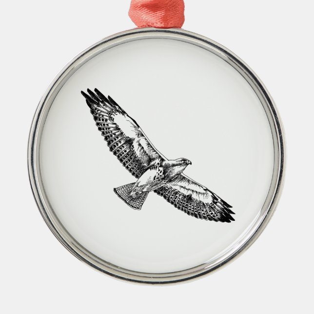 Swainson's Hawk (in flight) Metal Tree Decoration (Front)