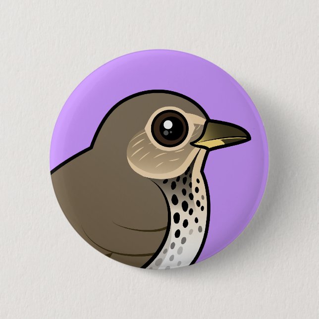 Swainson's Thrush 6 Cm Round Badge (Front)