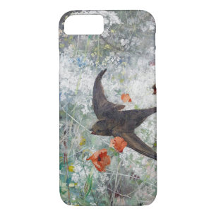 Swallow and Flower Field, Bruno Liljefors Case-Mate iPhone Case