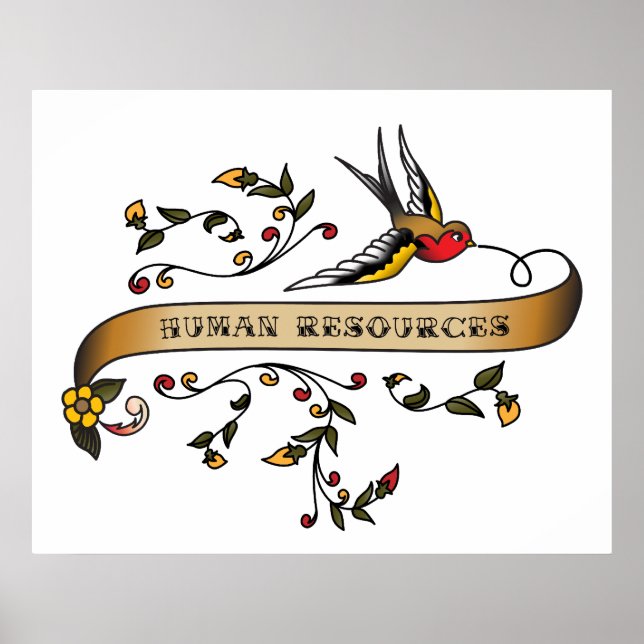 Swallow and Scroll with Human Resources Poster (Front)