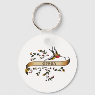 Swallow and Scroll with Opera Key Ring