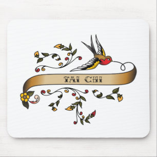 Swallow and Scroll with Tai Chi Mouse Pad