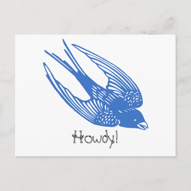 Swallow Bird Blue Postcard (Front)