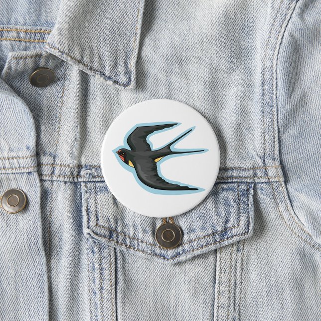 Swallow Bird Flying 7.5 Cm Round Badge (Creator Uploaded)