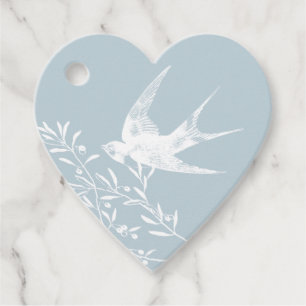 Swallow Bird Flying over Olive Branches Favour Tags