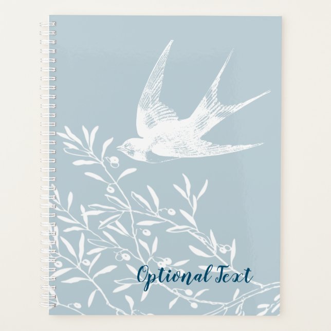 Swallow Bird Flying over Olive Branches Planner (Front)