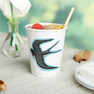 Swallow Bird Flying Paper Cups