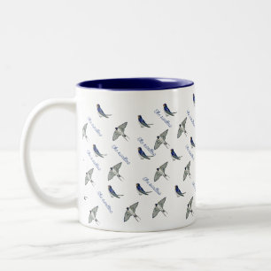 Swallow bird pattern Two-Tone coffee mug
