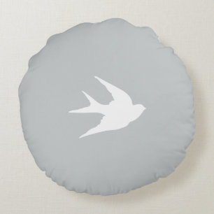 swallow bird silhouette // grey // cushion