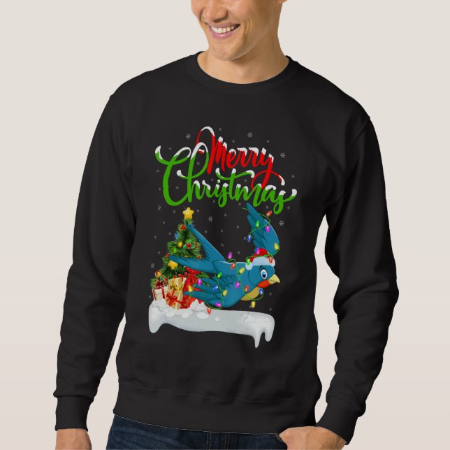 Swallow Bird   Xmas Decorations Santa Swallow Chri Sweatshirt (Front)