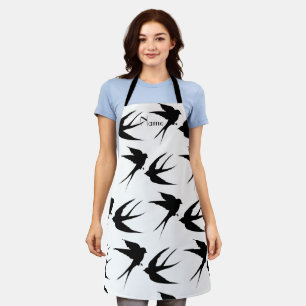 Swallow Birds Silhouettes Thunder_Cove Apron