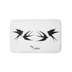 Swallow Birds Silhouettes Thunder_Cove Bath Mat