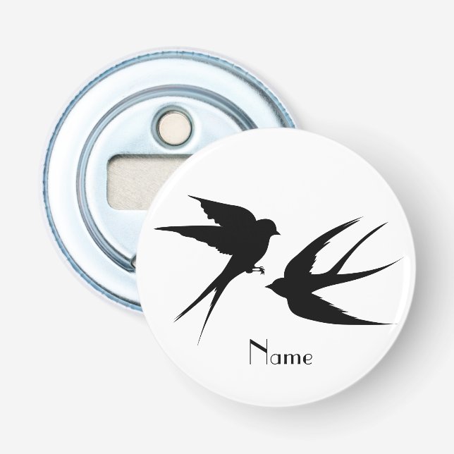 Swallow Birds Silhouettes Thunder_Cove  Bottle Opener (Front)
