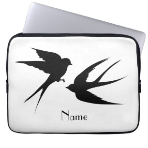 Swallow Birds Silhouettes Thunder_Cove Laptop Sleeve