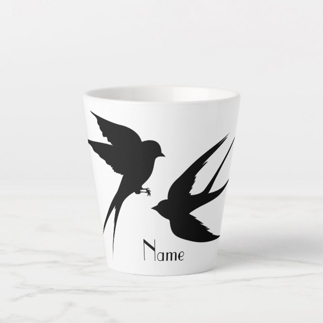 Swallow Birds Silhouettes Thunder_Cove  Latte Mug (Front)