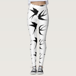 Swallow Birds Silhouettes Thunder_Cove Leggings