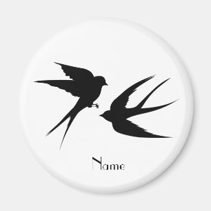 Swallow Birds Silhouettes Thunder_Cove Magnet