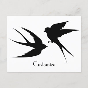 Swallow Birds Silhouettes Thunder_Cove  Postcard