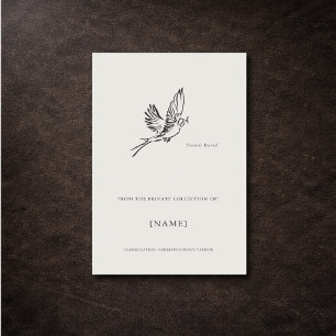 Swallow- Ex Libris Bookplate -Menagerie Archive  Rectangular Sticker