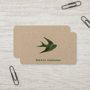 Swallow (Letterpress Style) Business Card