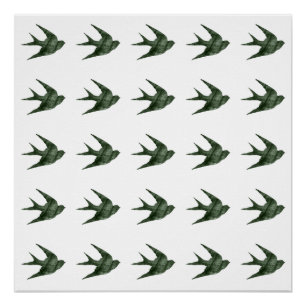 Swallow (Letterpress Style) Poster