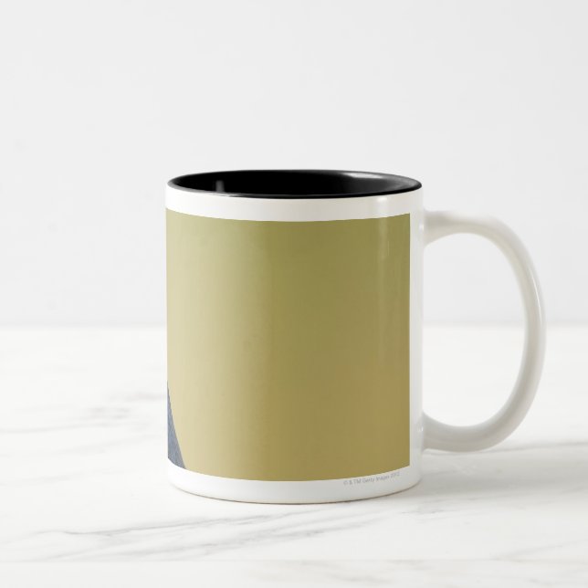 Swallow on a Wooden Ledge Two-Tone Coffee Mug (Right)
