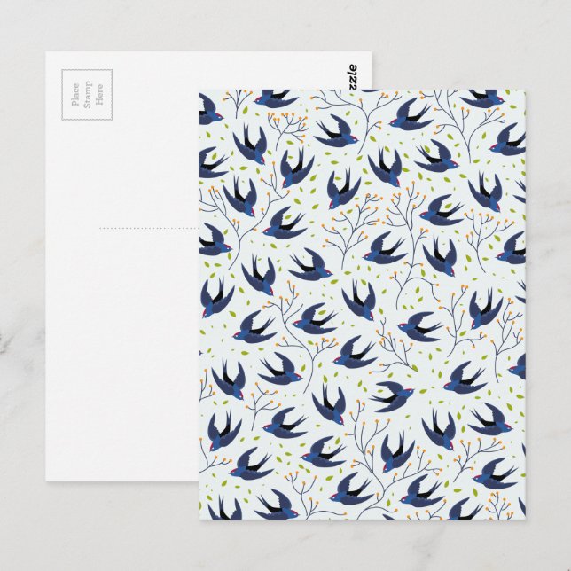 Swallow pattern postcard (Front/Back)