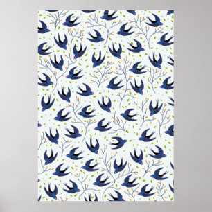 Swallow pattern poster