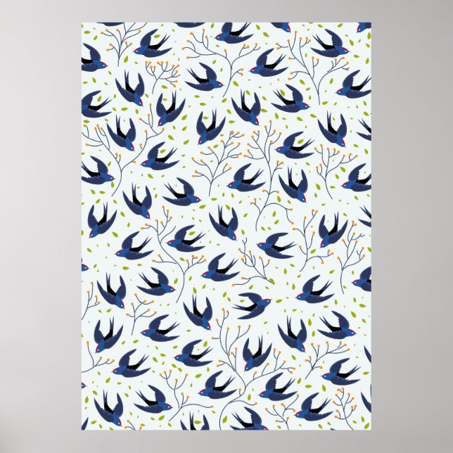 Swallow pattern poster (Front)
