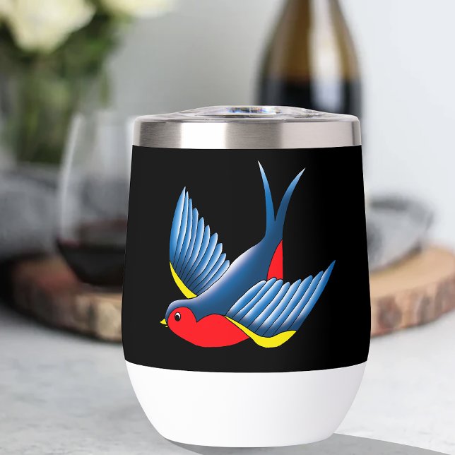 Swallow Red Blue Tattoo (Creator Uploaded)