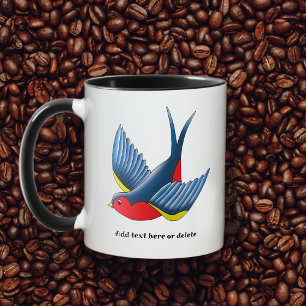 Swallow Red Blue Tattoo Mug
